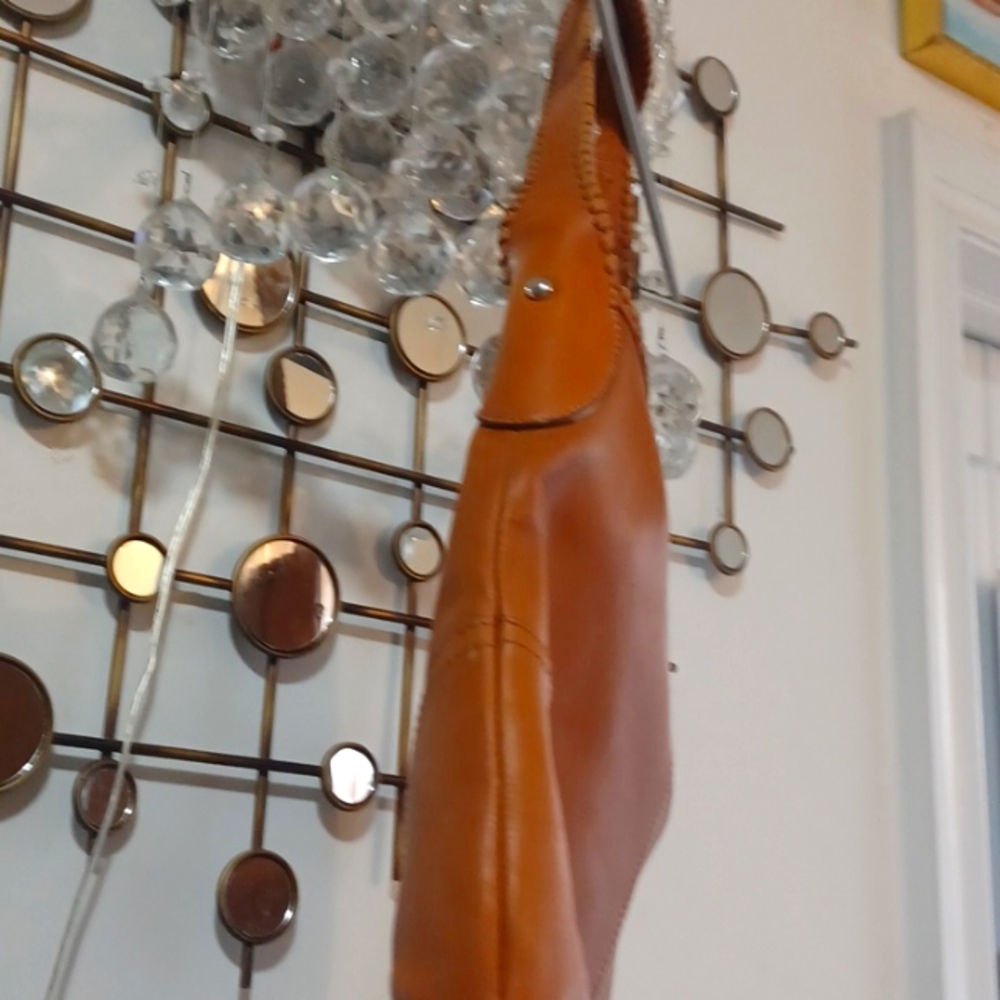 TALBOTS CARAMEL BROWN SOFT LEATHER SHOULDER BAG - Picture 3 of 7